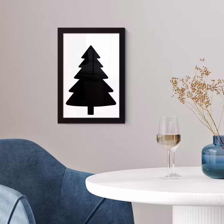 Kerstboom - Zwart - Kerstmis - Feest fotolijst zwart zonder passe partout klein -sfeer4