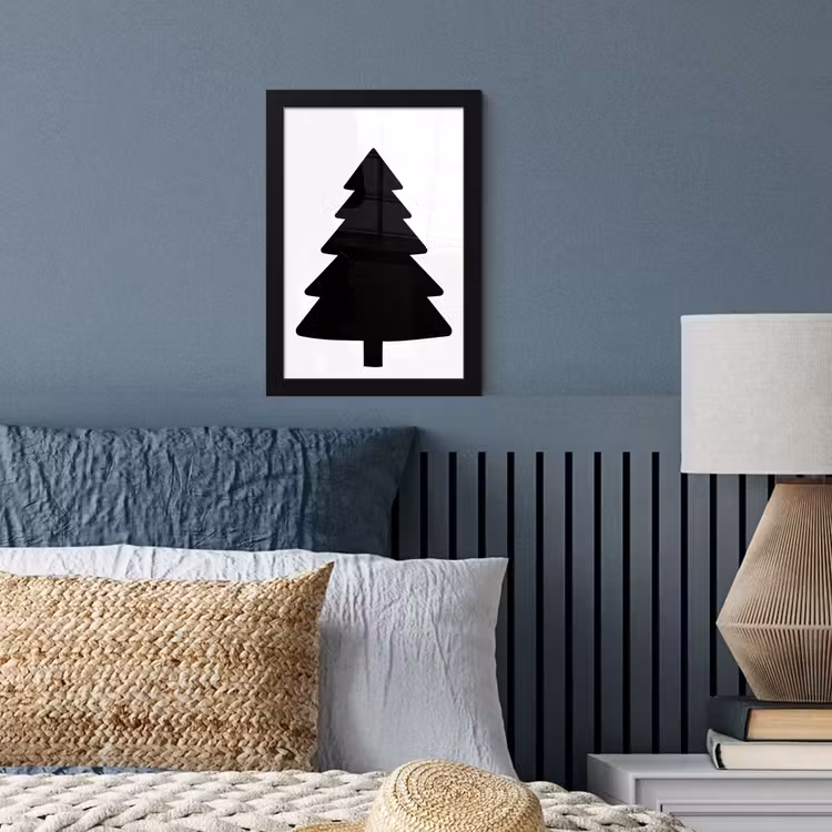 Kerstboom - Zwart - Kerstmis - Feest fotolijst zwart zonder passe partout klein -sfeer3
