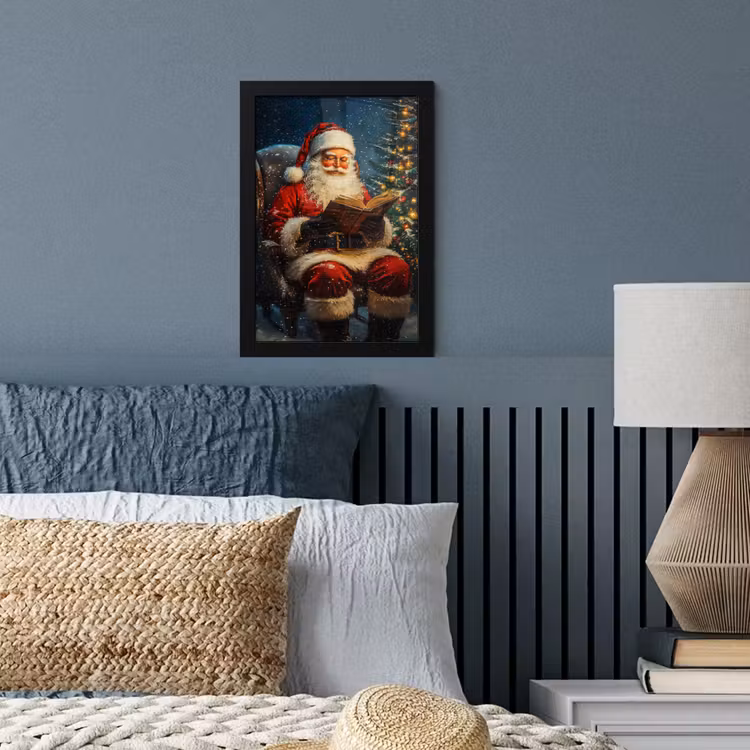 Kerstman - Kerst - Winter - Kerstboom fotolijst zwart zonder passe partout klein -sfeer3