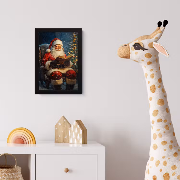 Kerstman - Kerst - Winter - Kerstboom fotolijst zwart zonder passe partout klein -usfeer4_kinderkamer