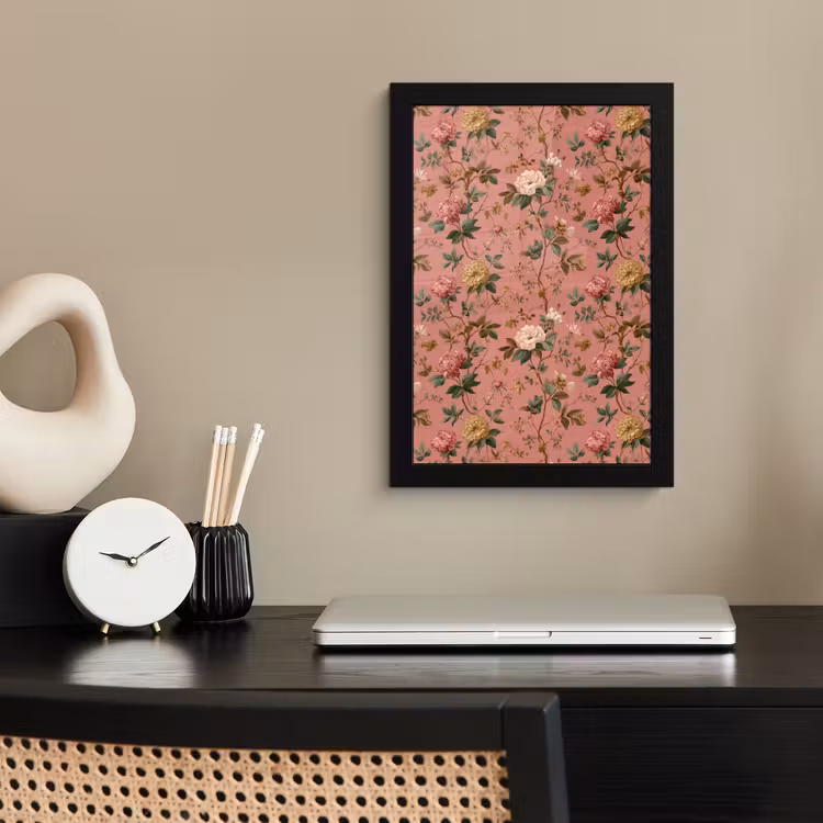 Klassiek - Botanisch - Roze fotolijst zwart zonder passe partout klein 224 -sfeer1
