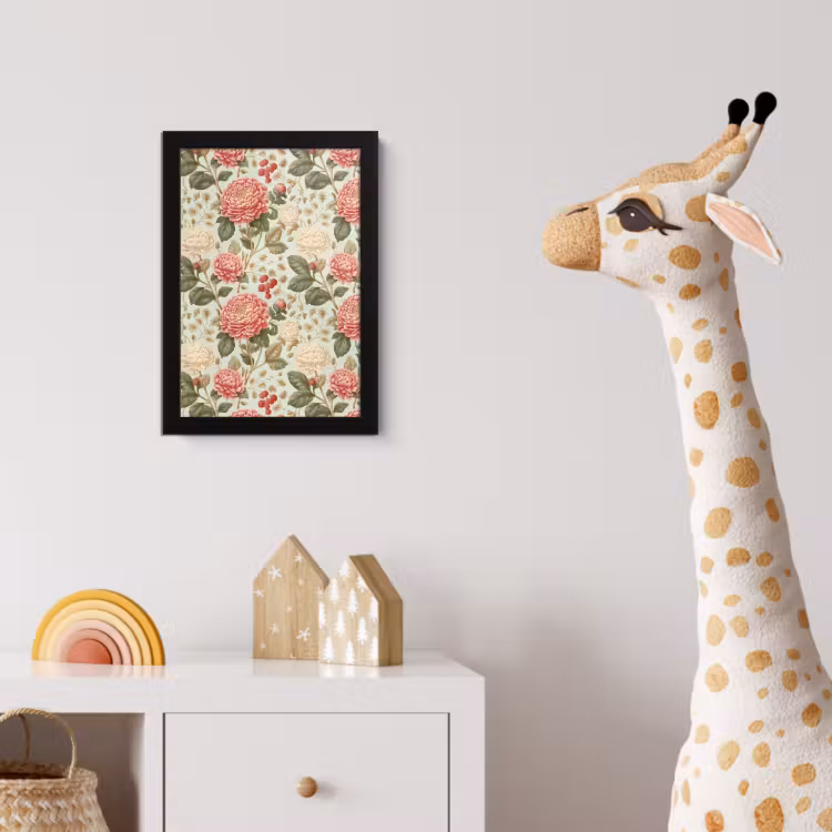 Klassiek - Botanisch - Veelkleurig fotolijst zwart zonder passe partout klein 224 -usfeer4_kinderkamer