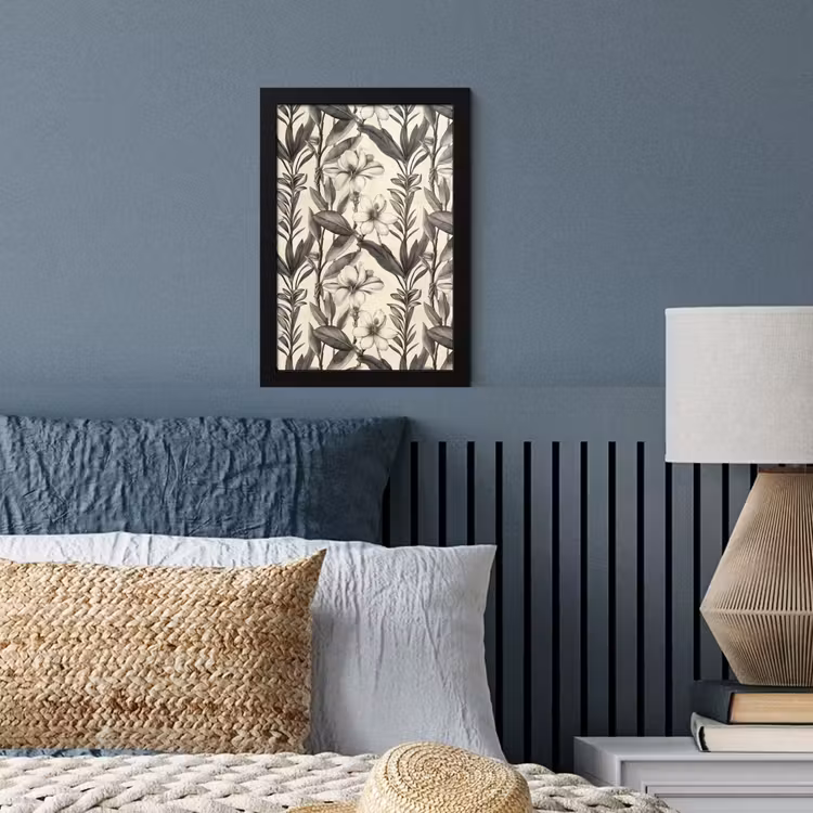 Klassiek - Botanisch - Zwart - Beige fotolijst zwart zonder passe partout klein 224 -sfeer3