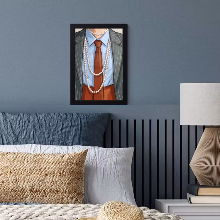 Kleding - Strik - Parels - Klassiek - Mode fotolijst zwart zonder passe partout klein -sfeer3