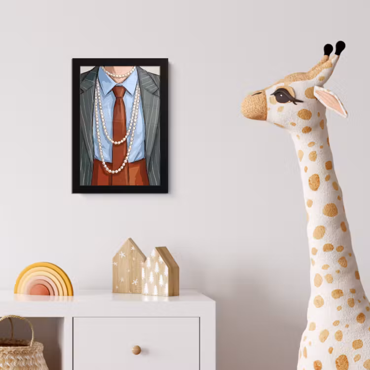 Kleding - Strik - Parels - Klassiek - Mode fotolijst zwart zonder passe partout klein -usfeer4_kinderkamer