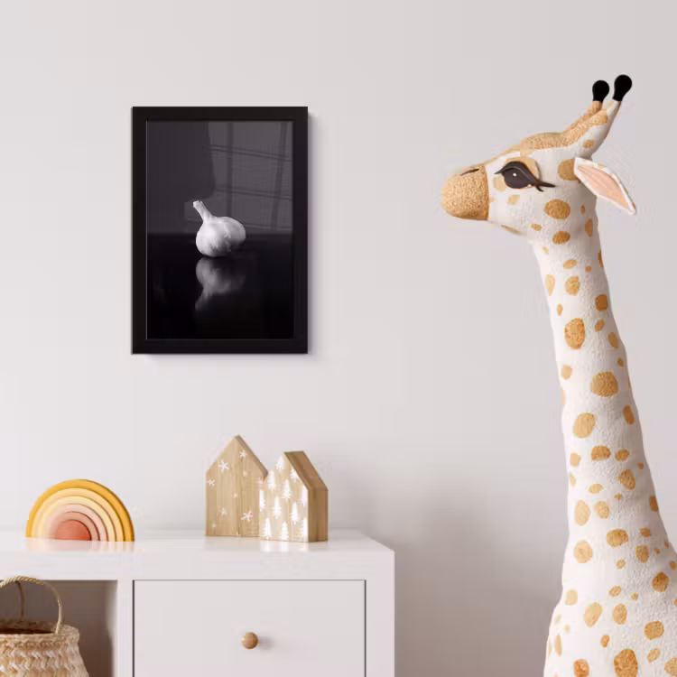Knoflook - Zwart - Wit fotolijst zwart zonder passe partout klein -usfeer4_kinderkamer