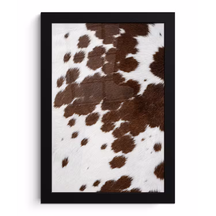 Koeienhuid - Klassiek - Bruin fotolijst zwart zonder passe partout klein -3d