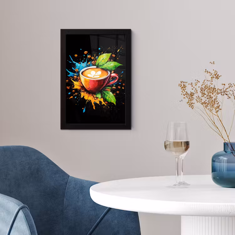 Koffie - Graffiti - Drinken - Abstract fotolijst zwart zonder passe partout klein -sfeer4