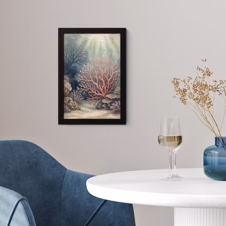 Koraal - Onderwater - Natuur - Roze fotolijst zwart zonder passe partout klein -sfeer4