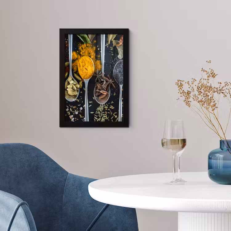 Kruiden - Lepel - Specerijen - Zwart - Keuken fotolijst zwart zonder passe partout klein -sfeer4