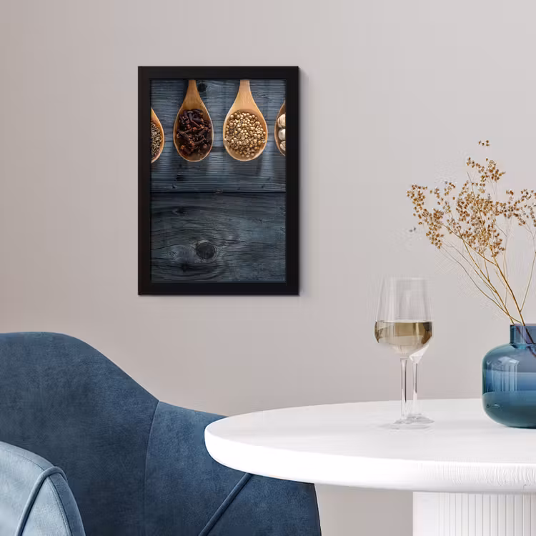 Kruiden - Lepels - Hout - Keuken - Specerijen - Industrieel fotolijst zwart zonder passe partout klein -sfeer4