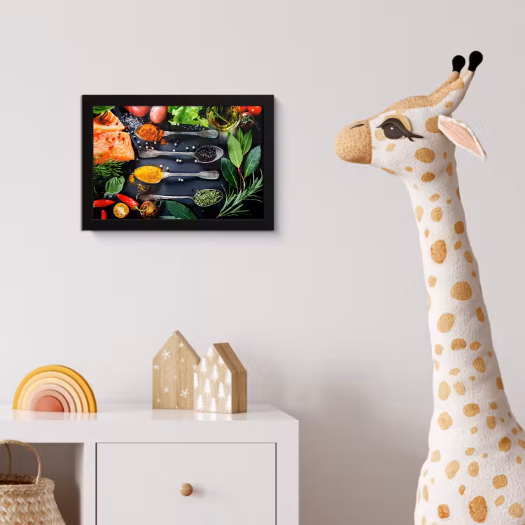 Kruiden - Lepels - Keuken - Specerijen fotolijst zwart zonder passe partout klein -usfeer4_kinderkamer
