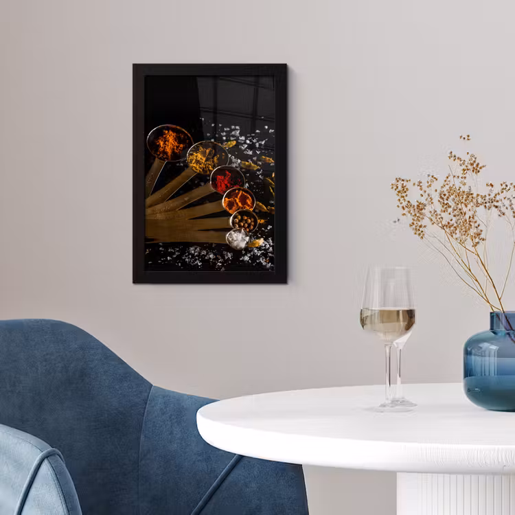Kruiden - Lepels - Zout - Specerijen - Zwart fotolijst zwart zonder passe partout klein -sfeer4