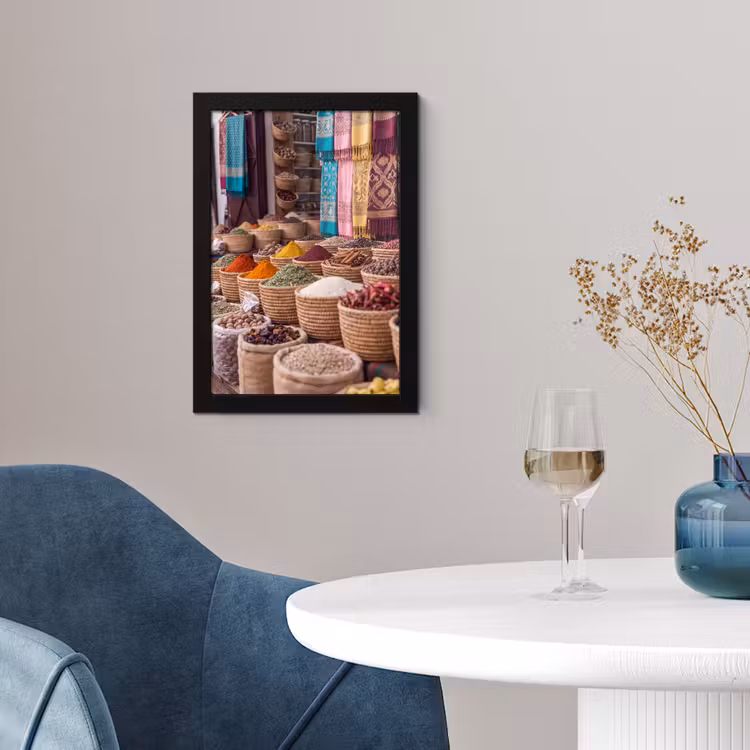Poster met lijst - Kruiden - Manden - Oosters - Kruiden - Manden - Oosters fotolijst zwart zonder passe partout klein