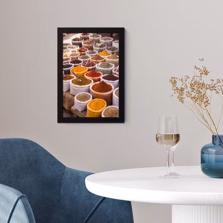 Poster met lijst - Kruiden - Markt - Eten - Kruiden - Markt - Eten fotolijst zwart zonder passe partout klein