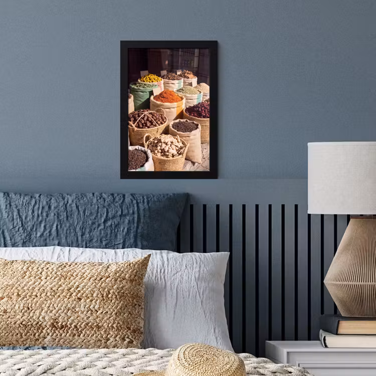 Poster met lijst - Kruiden - Markt - Kleurrijk - Kruiden - Markt - Kleurrijk fotolijst zwart zonder passe partout klein