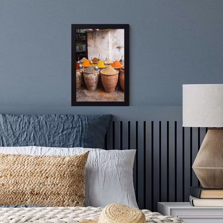 Poster met lijst - Kruiden - Potten - Oosters - Kruiden - Potten - Oosters fotolijst zwart zonder passe partout klein