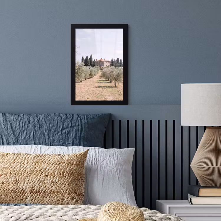 Poster met lijst - Landhuis - olijfboom - gaard - Landhuis - olijfboom - gaard fotolijst zwart zonder passe partout klein