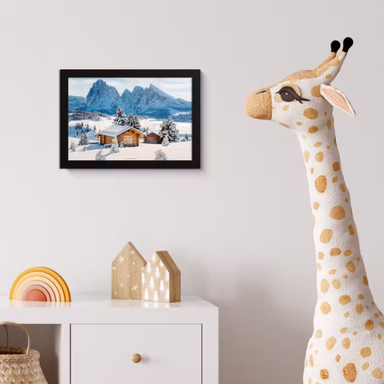 Landschap - Winter - Sneeuw fotolijst zwart zonder passe partout klein -usfeer4_kinderkamer