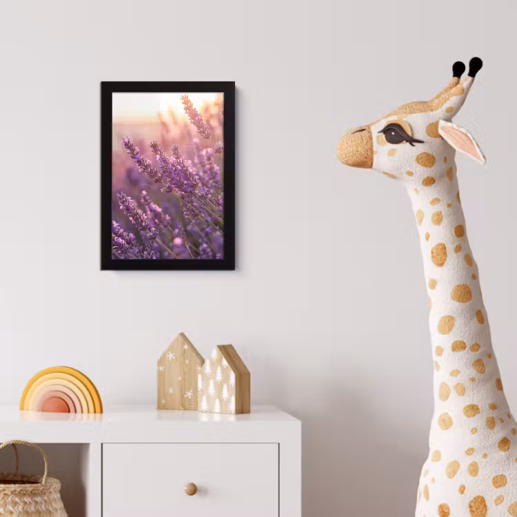 Lavendel - Paars - Zonlicht fotolijst zwart zonder passe partout klein -usfeer4_kinderkamer