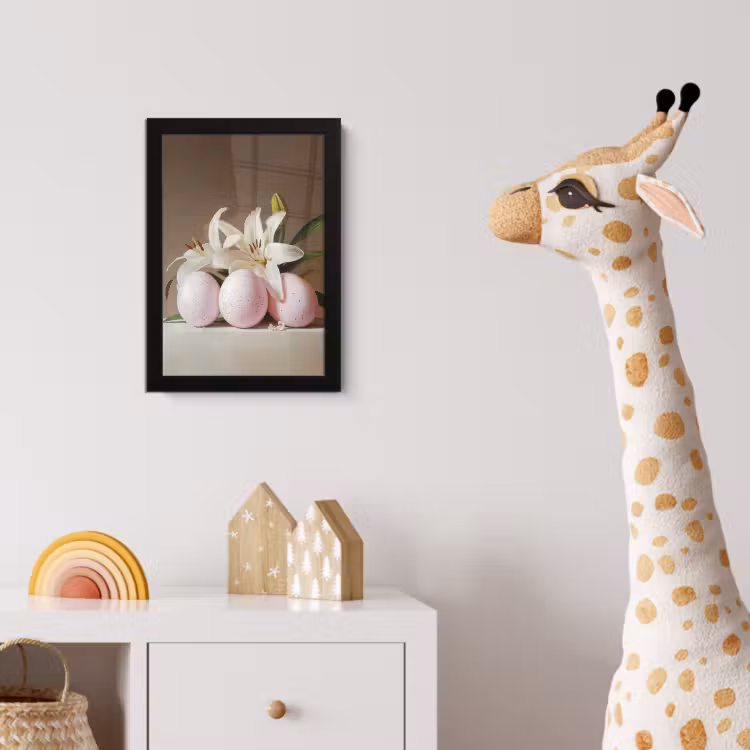 Lelies - Eieren - Pasen fotolijst zwart zonder passe partout klein -usfeer4_kinderkamer