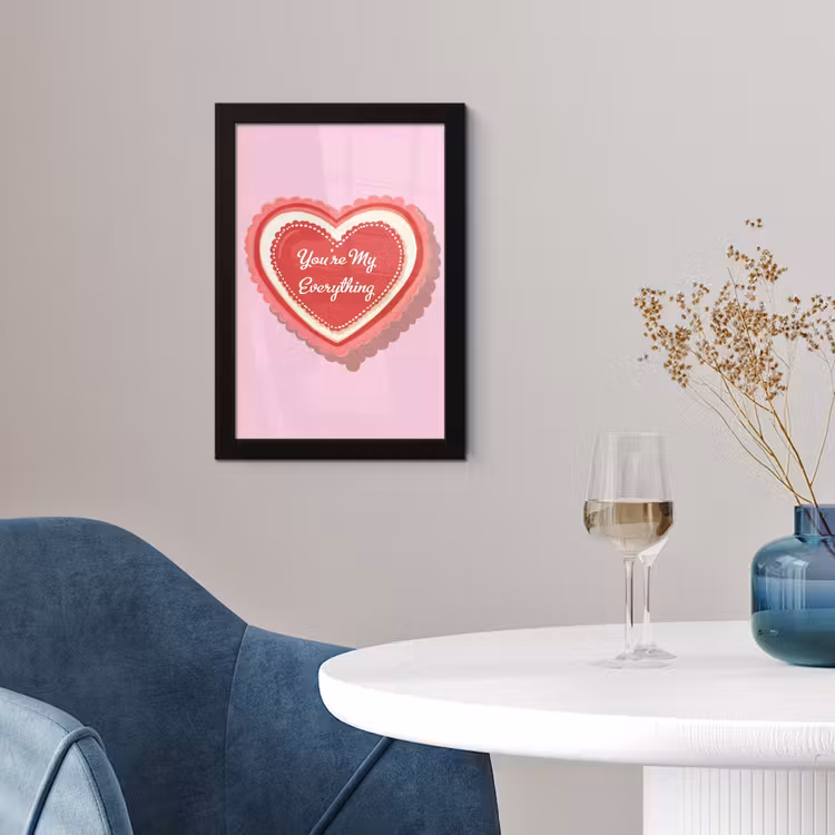 Liefde - Hart - Valentijn fotolijst zwart zonder passe partout klein -sfeer4
