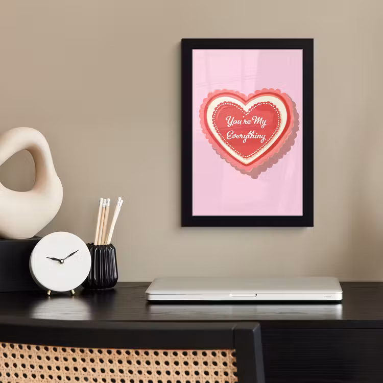 Liefde - Hart - Valentijn fotolijst zwart zonder passe partout klein -sfeer1