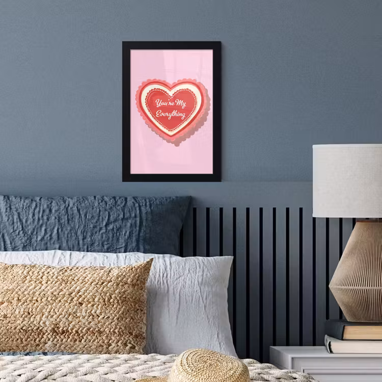 Liefde - Hart - Valentijn fotolijst zwart zonder passe partout klein -sfeer3