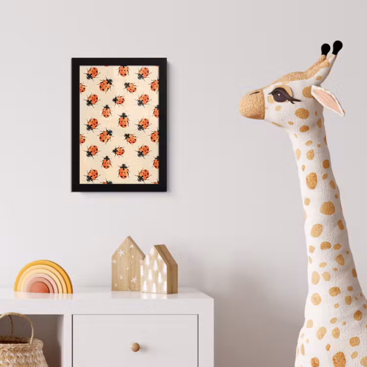 Lieveheersbeestjes - Patroon - Rood fotolijst zwart zonder passe partout klein 224 -usfeer4_kinderkamer
