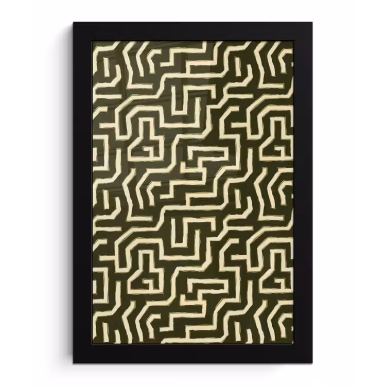Lijnen - Abstract - Groen fotolijst zwart zonder passe partout klein 224 -3d