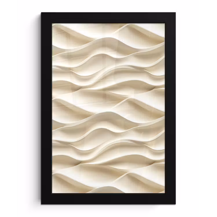 Lijnen - Golvend - Crème fotolijst zwart zonder passe partout klein 224 -3d