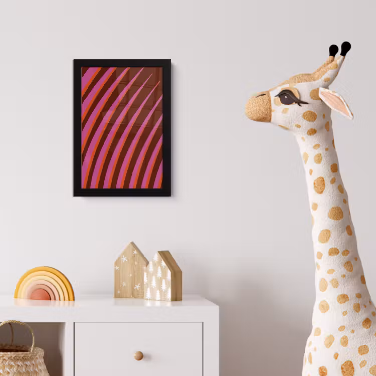 Lijnen - Rood - Beweging fotolijst zwart zonder passe partout klein -usfeer4_kinderkamer