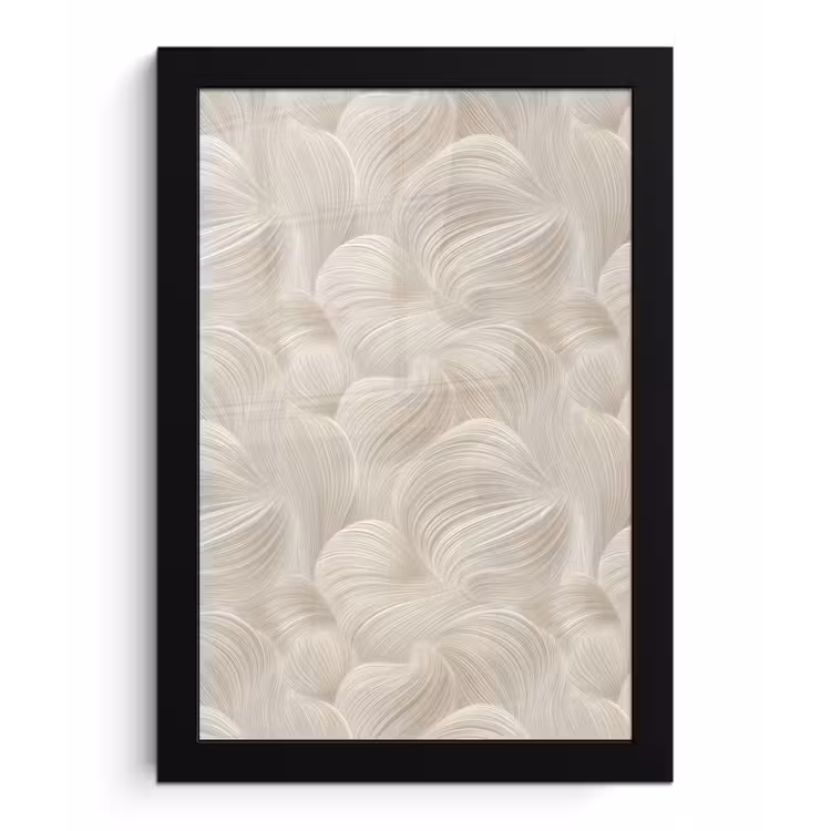 Lijnen - Waaier - Beige fotolijst zwart zonder passe partout klein 224 -3d