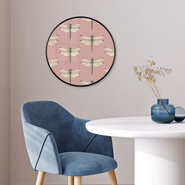 Lillibellen - Patroon - Roze Fotolijst rond zonder passe partout klein 856 -sfeer2