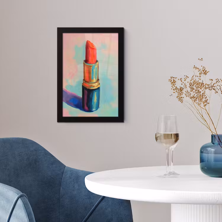 Lippenstift - Rood - Penseelstreken fotolijst zwart zonder passe partout klein -sfeer4