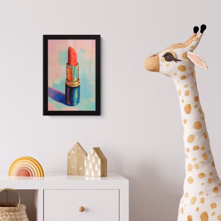 Lippenstift - Rood - Penseelstreken fotolijst zwart zonder passe partout klein -usfeer4_kinderkamer