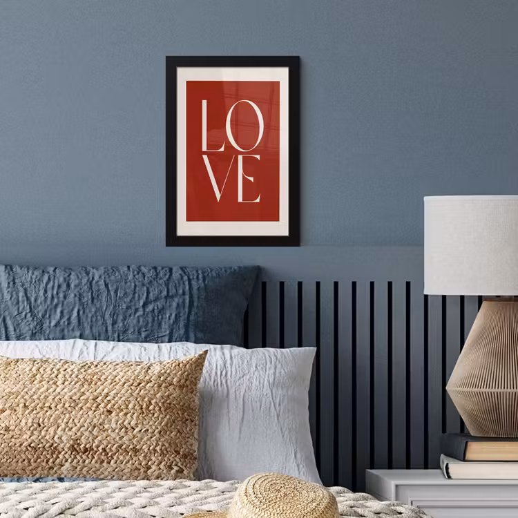 Love - Rood - Minimalistisch fotolijst zwart zonder passe partout klein -sfeer3