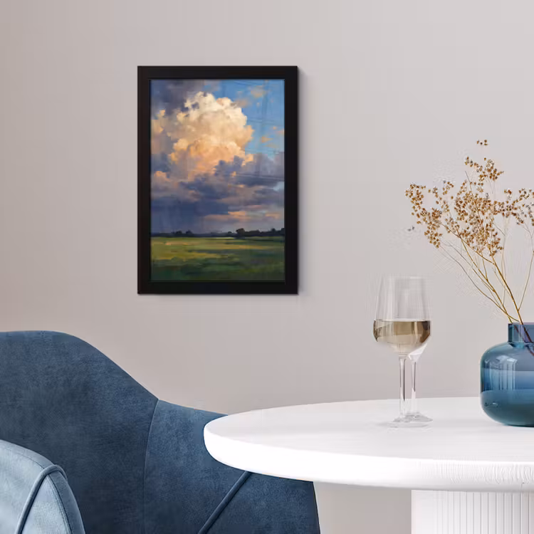 Lucht - Wolken - Landschap - Modern - Oranje fotolijst zwart zonder passe partout klein -sfeer4