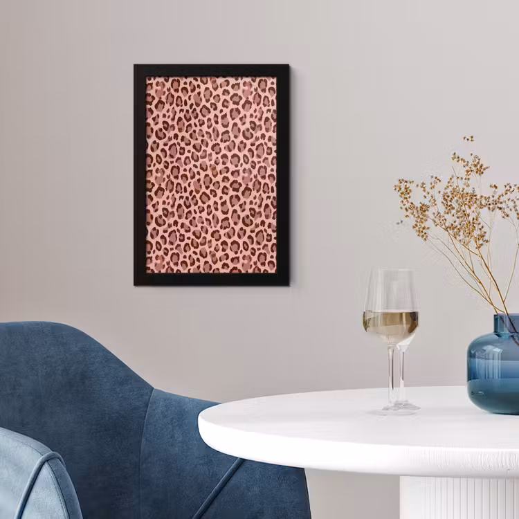 Luipaard - Patroon - Roze fotolijst zwart zonder passe partout klein 224 -sfeer4