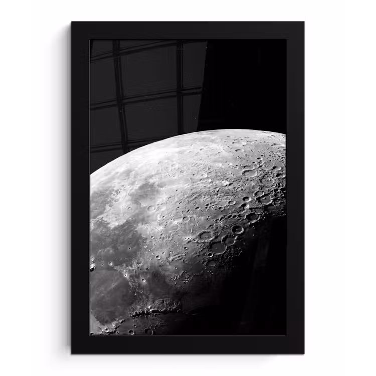 Poster met lijst - Maan - Kraters - Ruimte - Maan - Kraters - Ruimte fotolijst zwart zonder passe partout klein