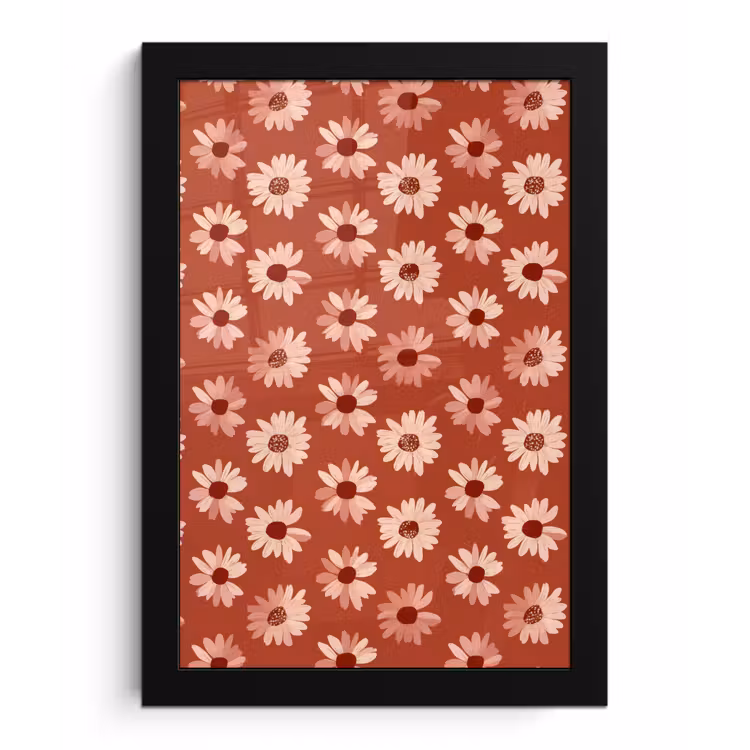 Madelief - Retro - Terracotta fotolijst zwart zonder passe partout klein 224 -3d
