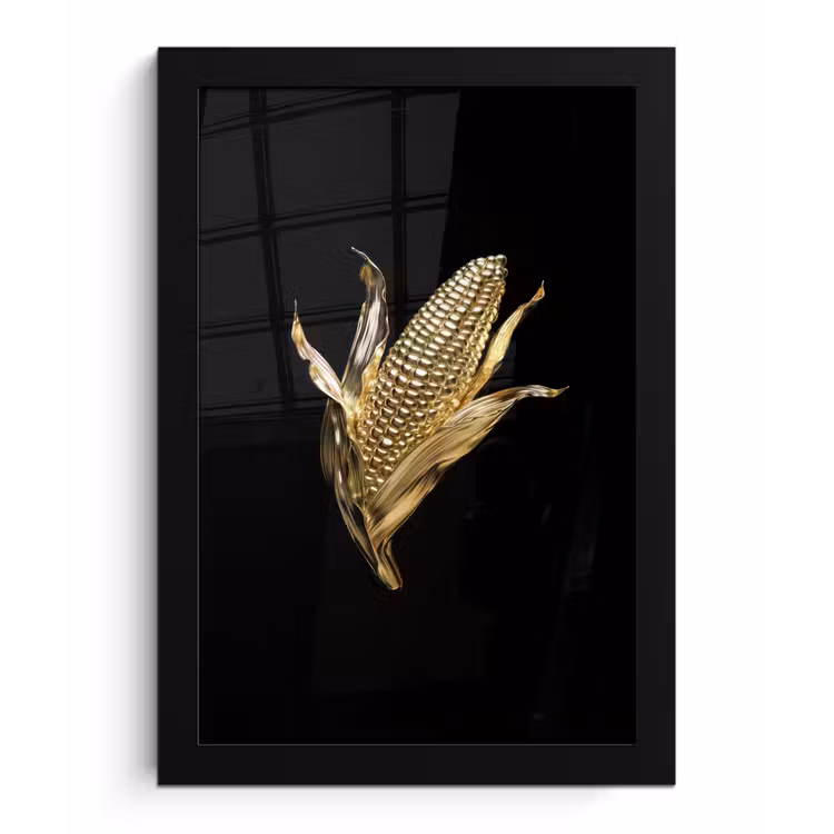 Mais - Eten - Goud - Zwart fotolijst zwart zonder passe partout klein -3d