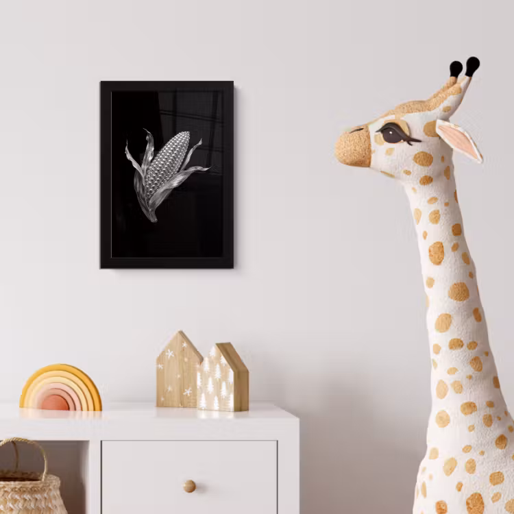 Maïskolf - Glanzend metaal - Elegant fotolijst zwart zonder passe partout klein -usfeer4_kinderkamer