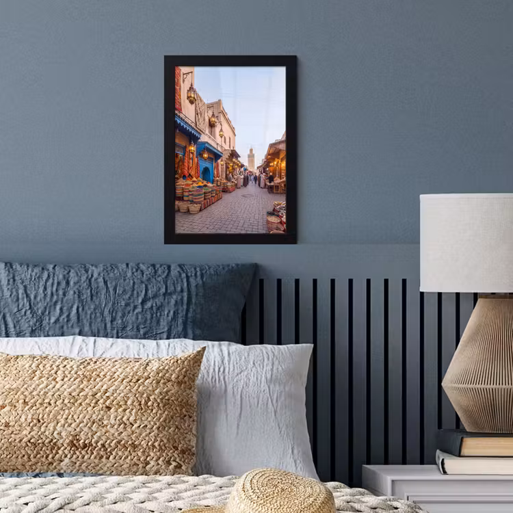 Poster met lijst - Markt - Oosters - Kleurrijk - Markt - Oosters - Kleurrijk fotolijst zwart zonder passe partout klein
