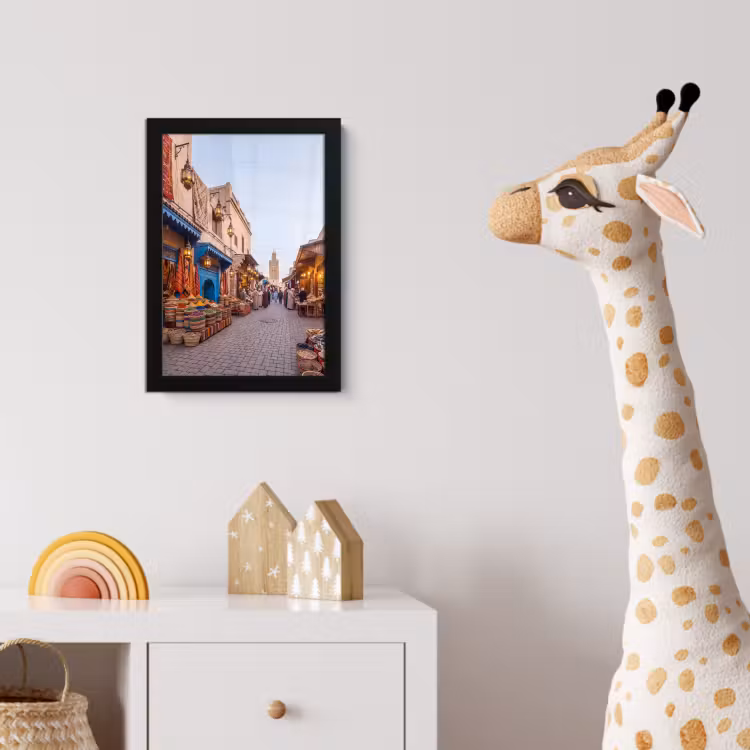 Poster met lijst - Markt - Oosters - Kleurrijk - Markt - Oosters - Kleurrijk fotolijst zwart zonder passe partout klein