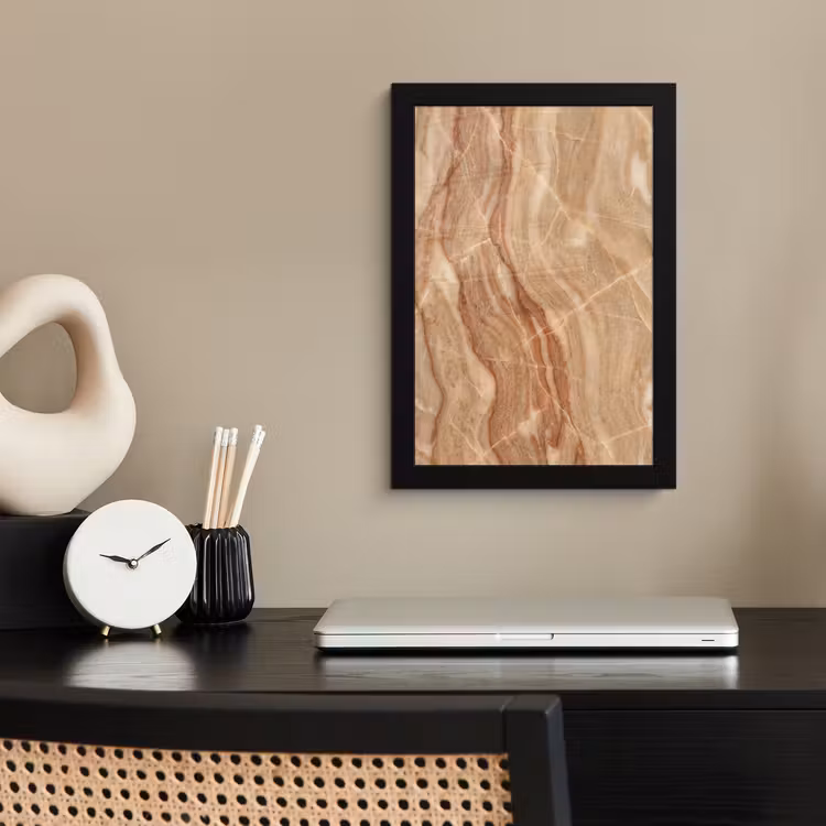 Marmer - Ader - Natuur - Abstract - Beige fotolijst zwart zonder passe partout klein -sfeer1