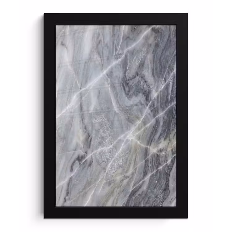Marmer - Ader - Patroon - Abstract - Grijs fotolijst zwart zonder passe partout klein -3d