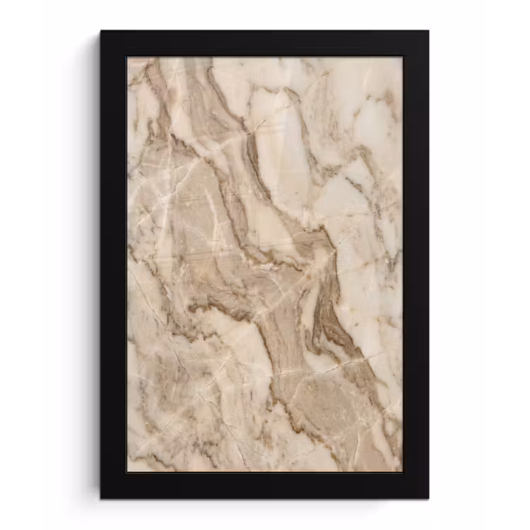 Marmer - Aderen - Textuur - Beige - Modern fotolijst zwart zonder passe partout klein -3d