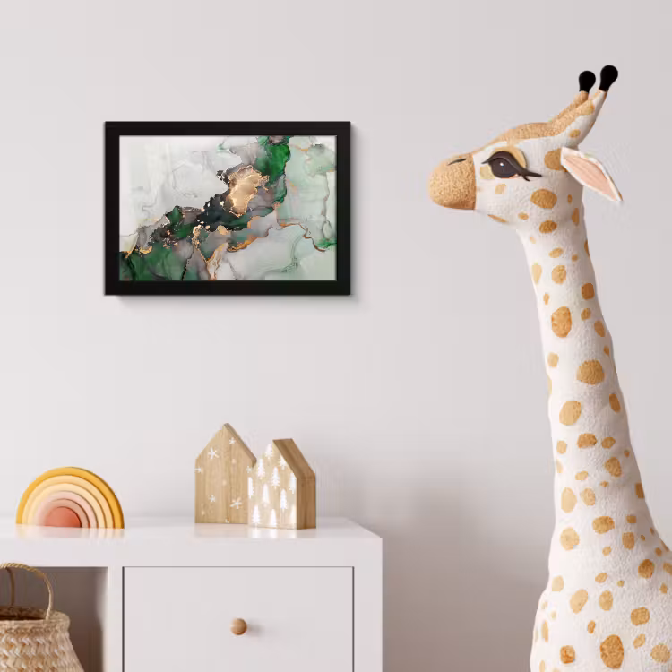 Marmer - Goud - Groen - Luxe fotolijst zwart zonder passe partout klein -usfeer4_kinderkamer