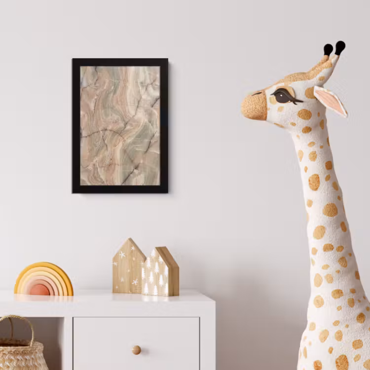 Marmer - Patroon - Abstract - Beige - Groen fotolijst zwart zonder passe partout klein -usfeer4_kinderkamer